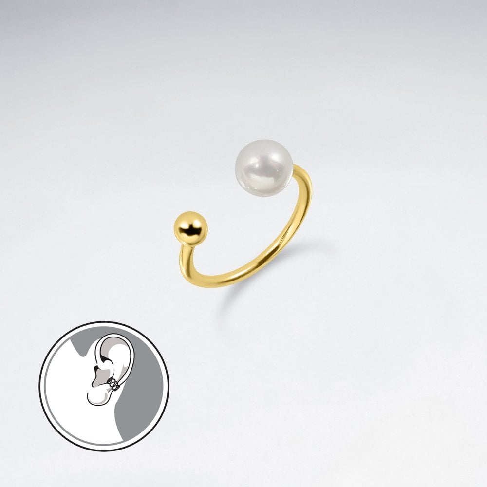 Sterling Silver Pearl Ear Cuffs