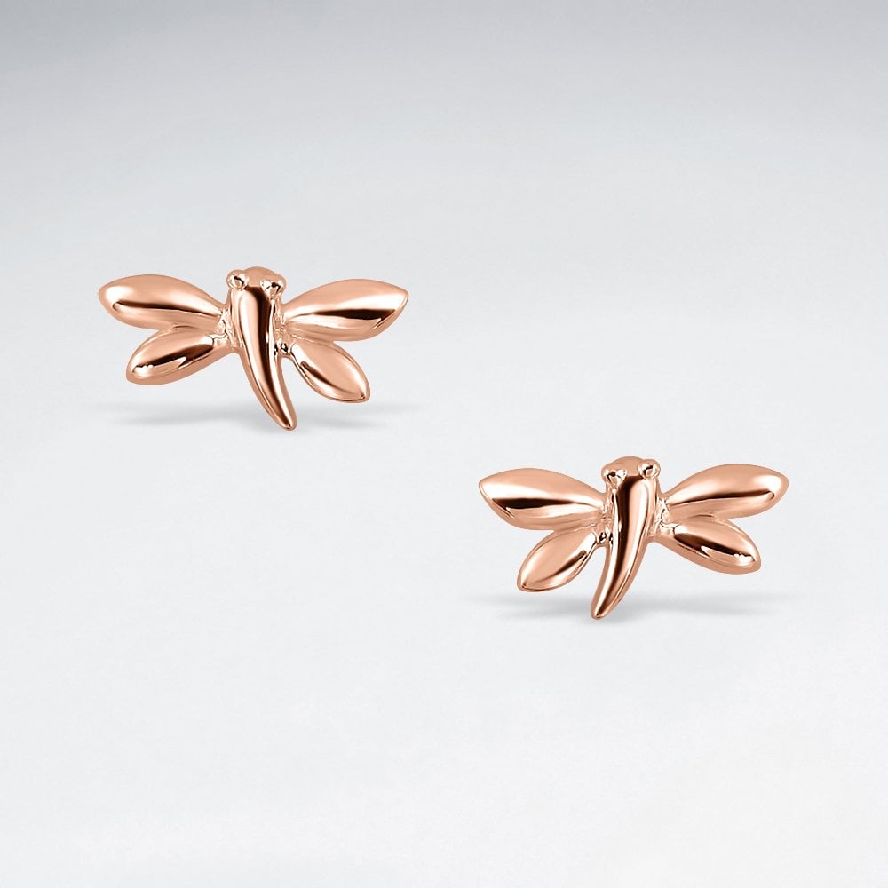 Sterling Silver Dragonfly Stud Earrings