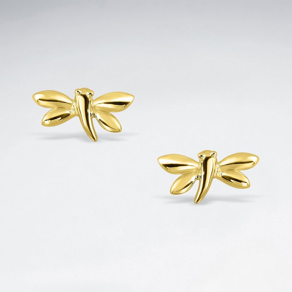 Sterling Silver Dragonfly Stud Earrings