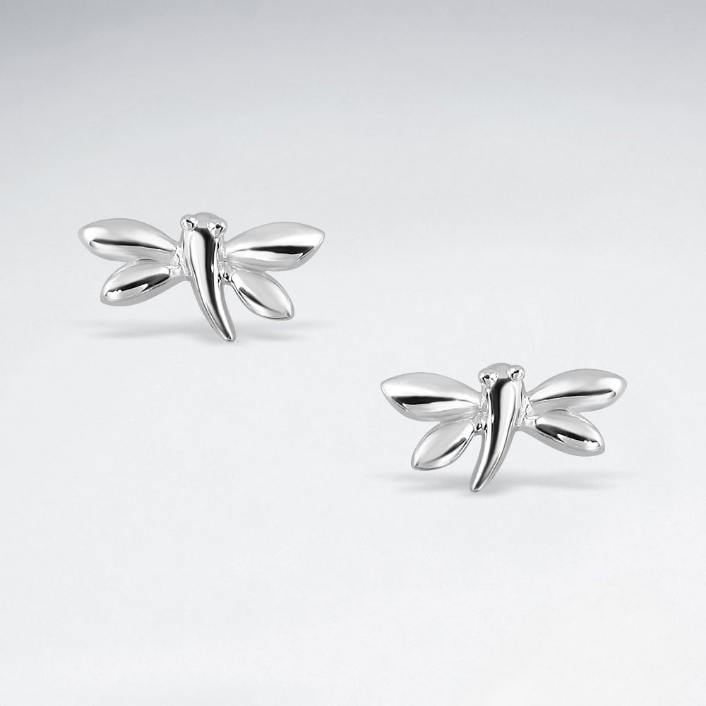 Sterling Silver Dragonfly Stud Earrings