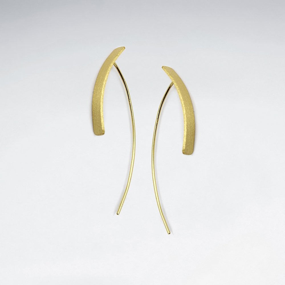 Matte Silver Bar Extended Hook Earrings