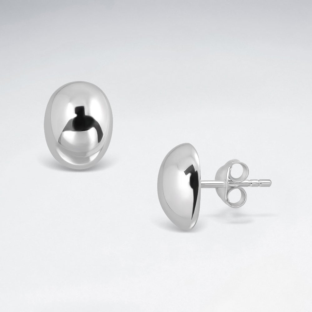 Sterling Silver Oval Stud Earring