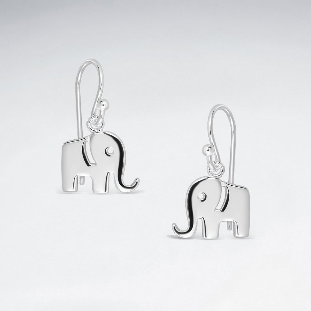 Sterling Silver Elephant Hook Earrings