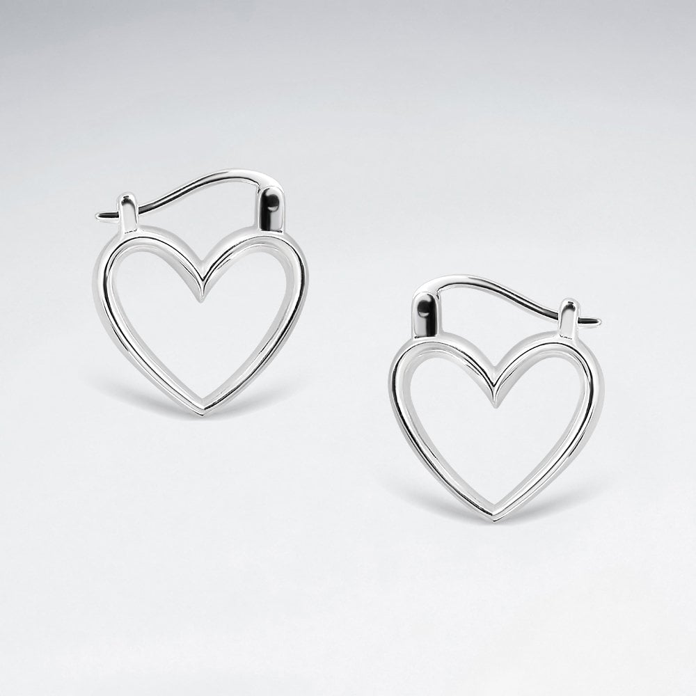 Sterling Silver Open Heart Earrings