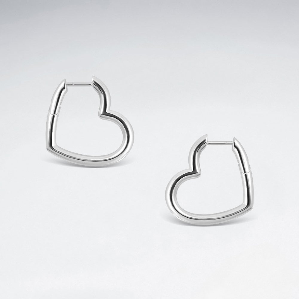 Sterling Silver Love Story Openwork Heart Earrings