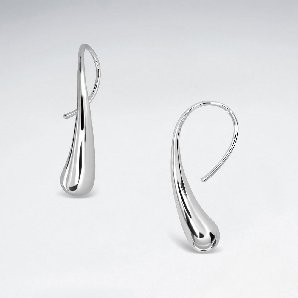 Sterling Silver Teardrop Hook Earrings