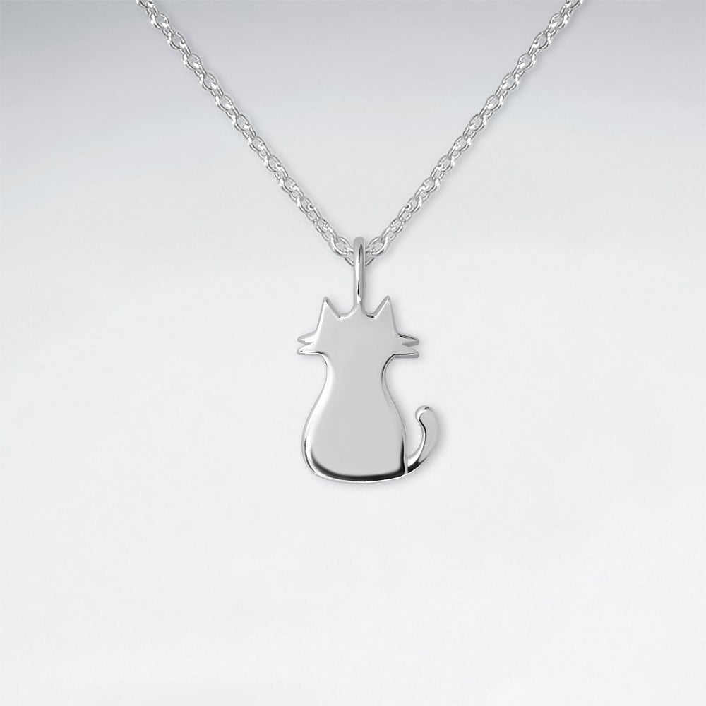 Sterling Silver Cat Silhouette Pendant