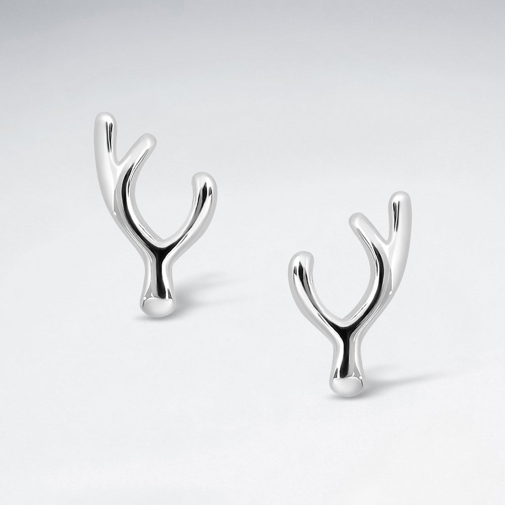Sterling Silver Twig Stud Earrings