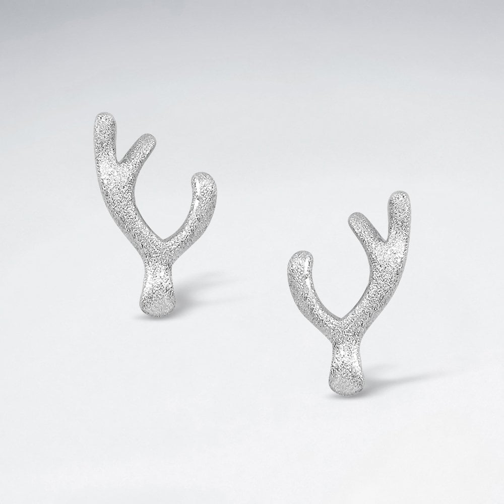 Sterling Silver Twig Stud Earrings