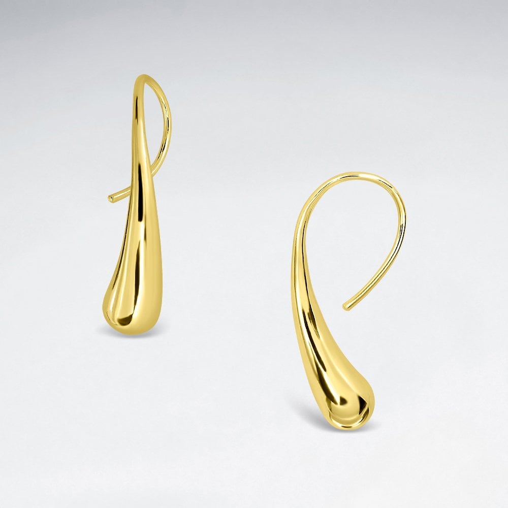 Sterling Silver Teardrop Hook Earrings