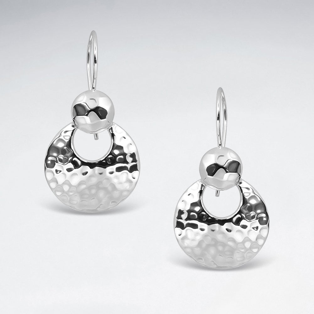 Sterling Silver Hammered Hoop Earrings