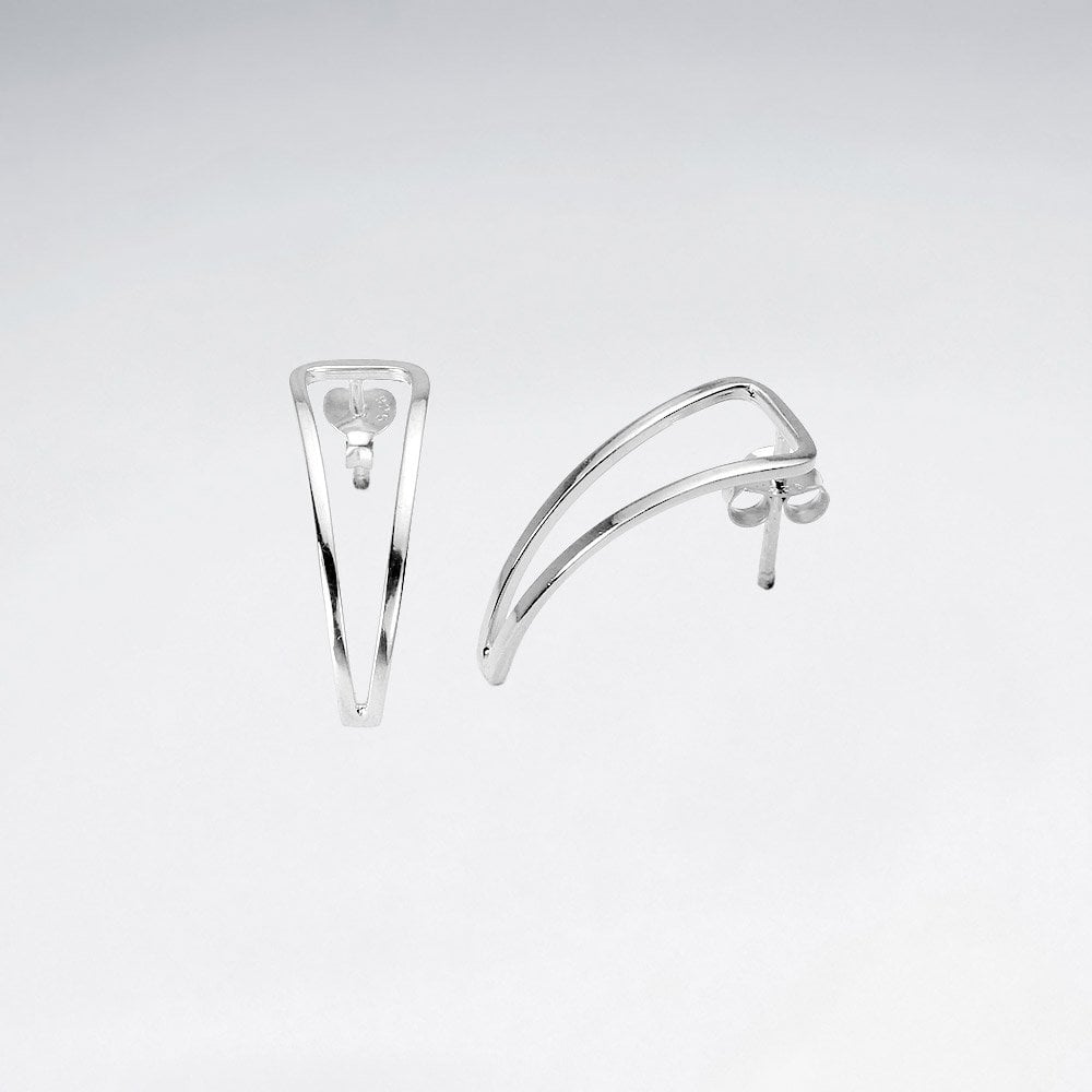 Sterling Silver Organic Shaped Openwork Earrings