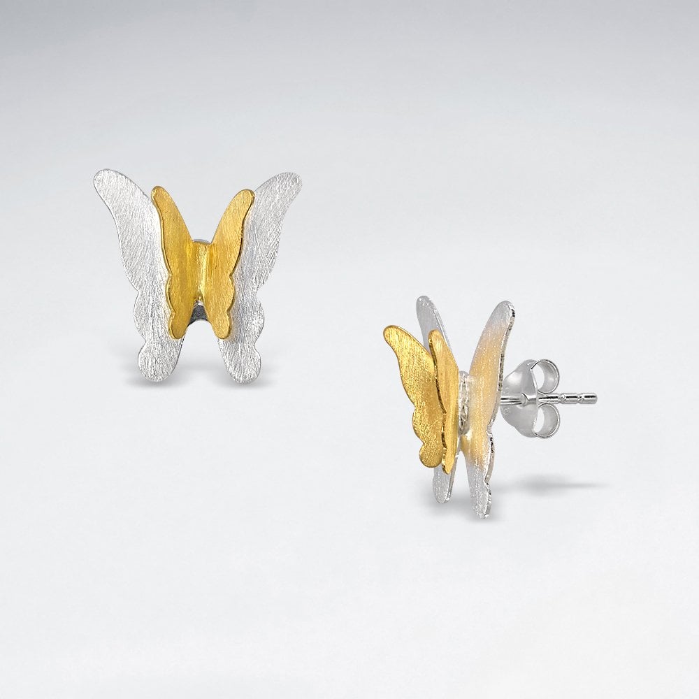 Matte Butterfly Silver Earring