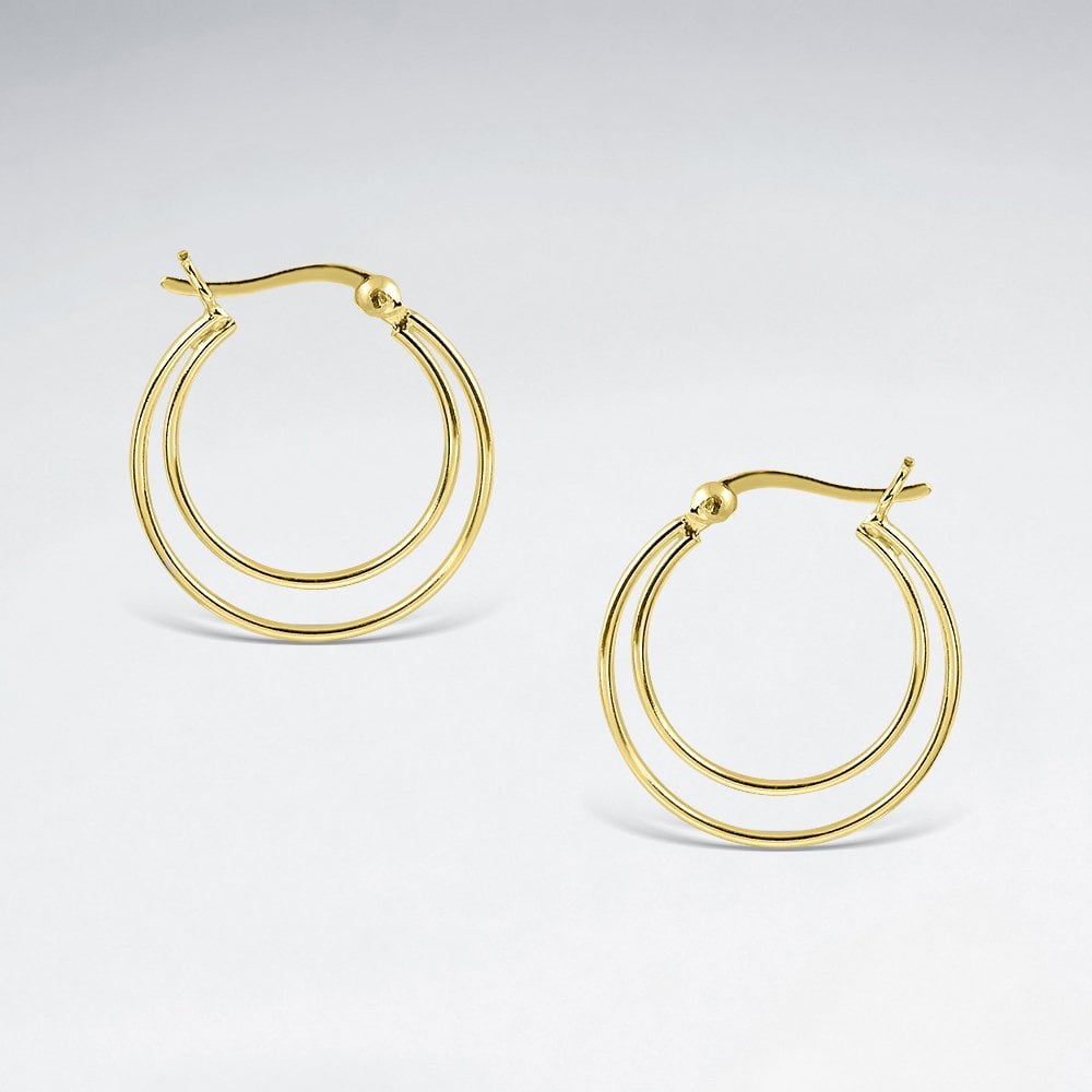 Double Hoop Sterling Silver Earrings