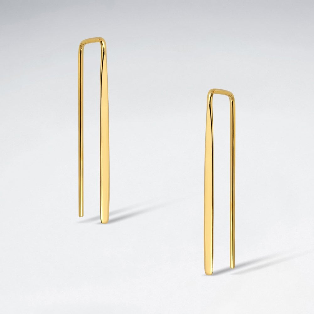 Sterling Silver Geometric Squared Threader Earring
