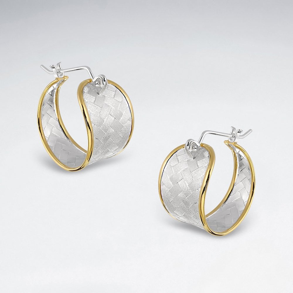 Premier Basket Weave Huggie Hoop Earrings