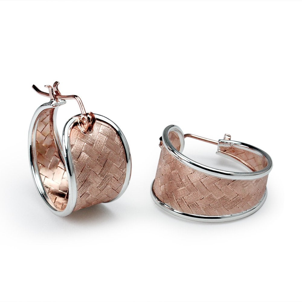 Premier Basket Weave Huggie Hoop Earrings