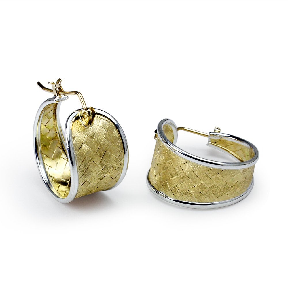 Premier Basket Weave Huggie Hoop Earrings