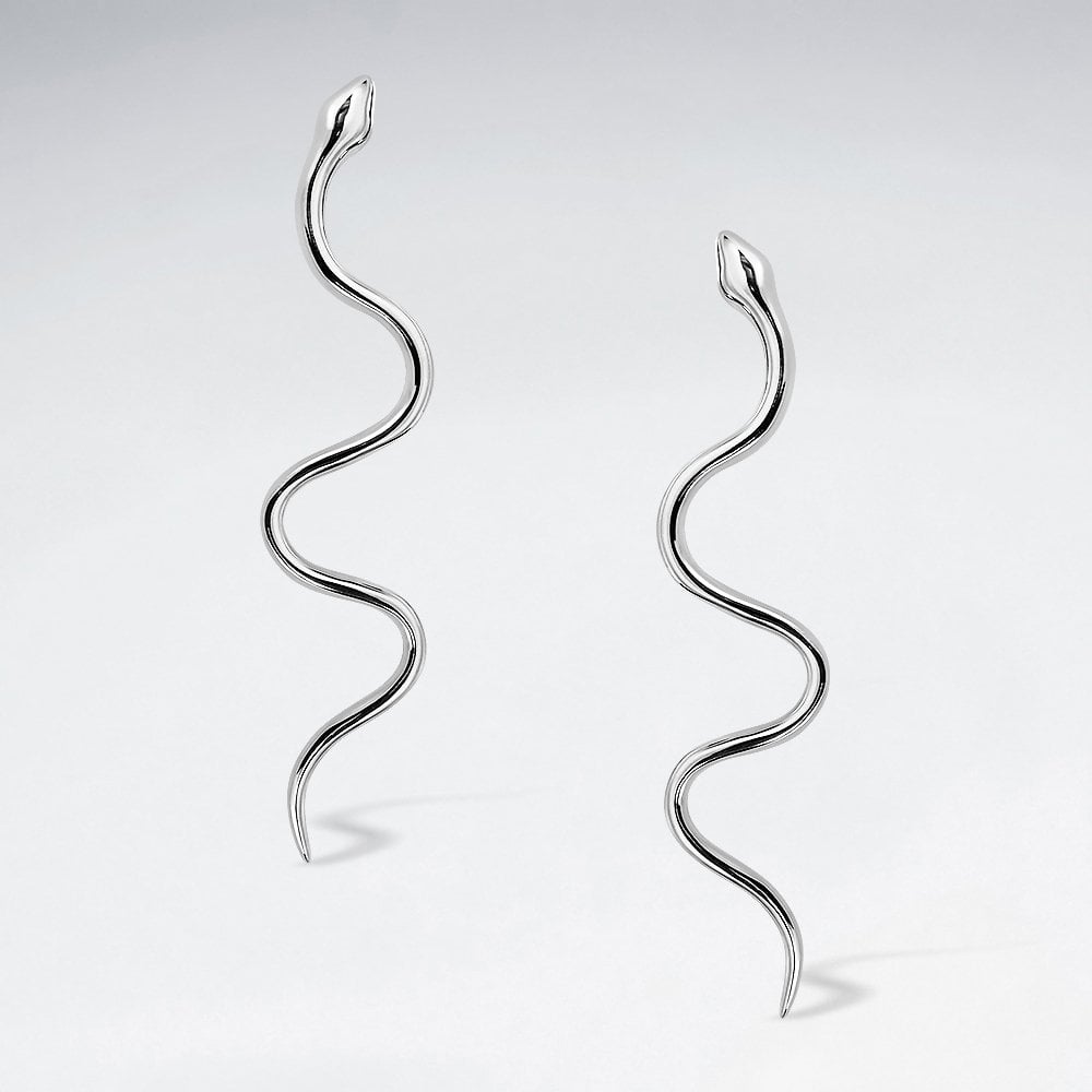 Sterling Silver Snake Stud Earrings