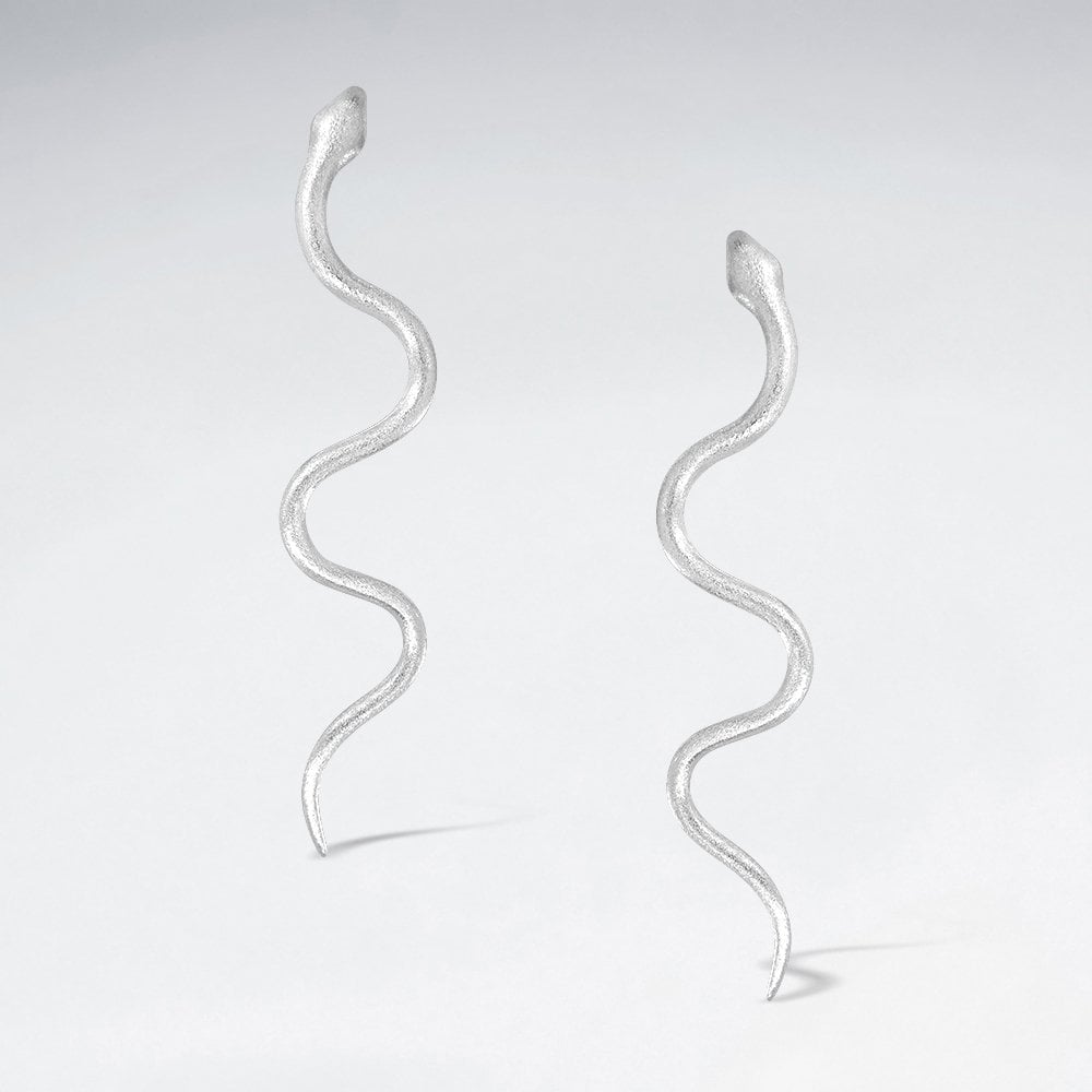 Sterling Silver Snake Stud Earrings
