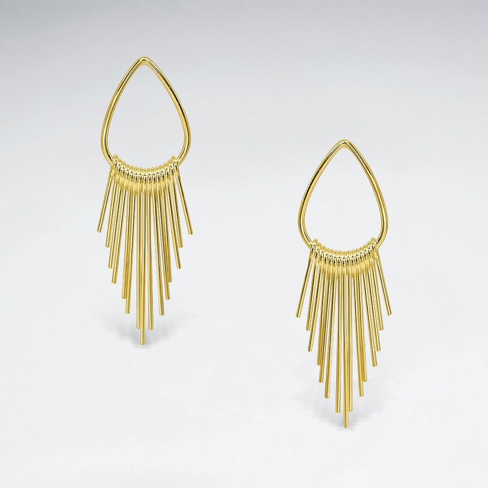 Sterling Silver Teardrop Chandelier Stud Earrings