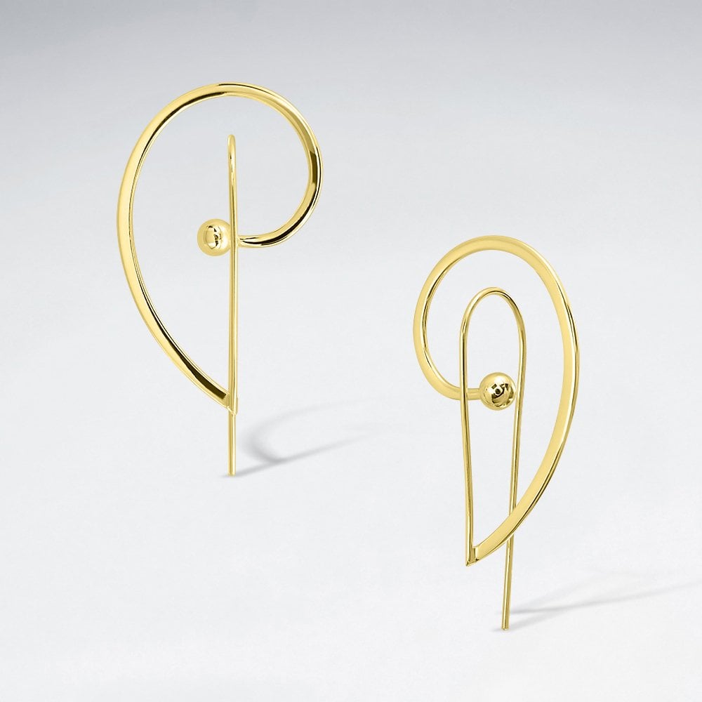 Looping Freeform Sterling Silver Hook Earrings