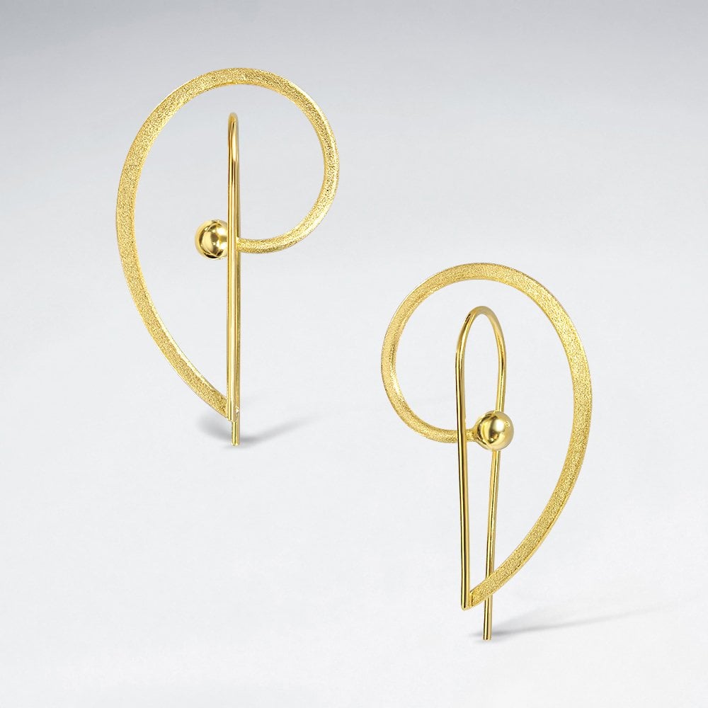 Looping Freeform Sterling Silver Hook Earrings
