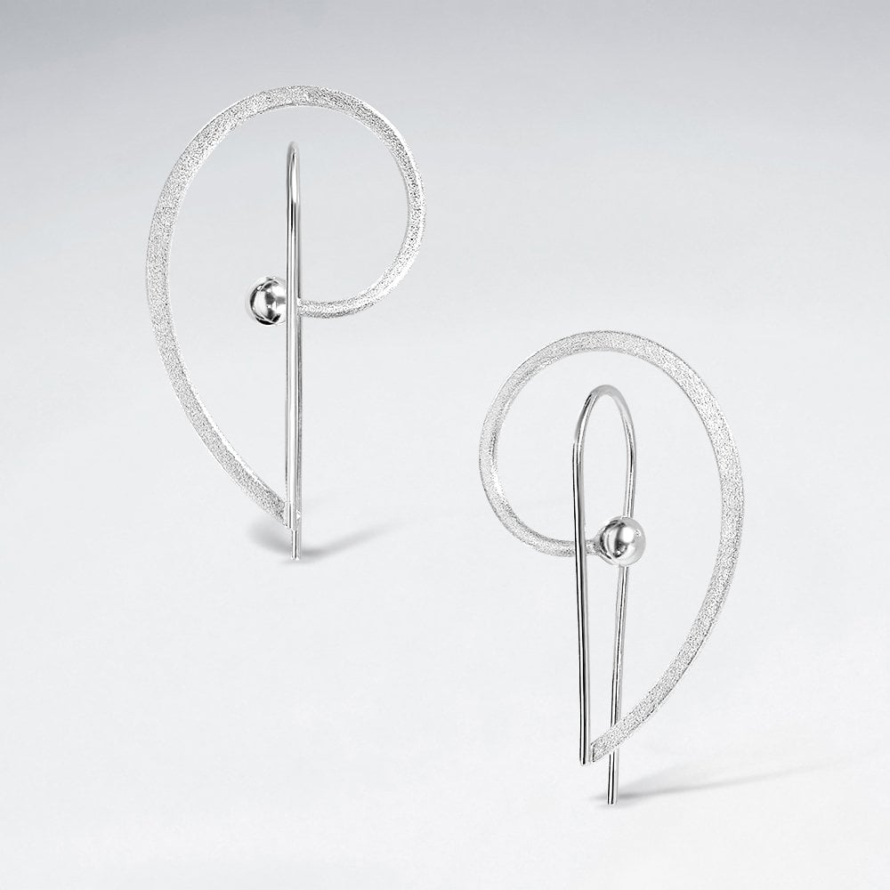 Looping Freeform Sterling Silver Hook Earrings