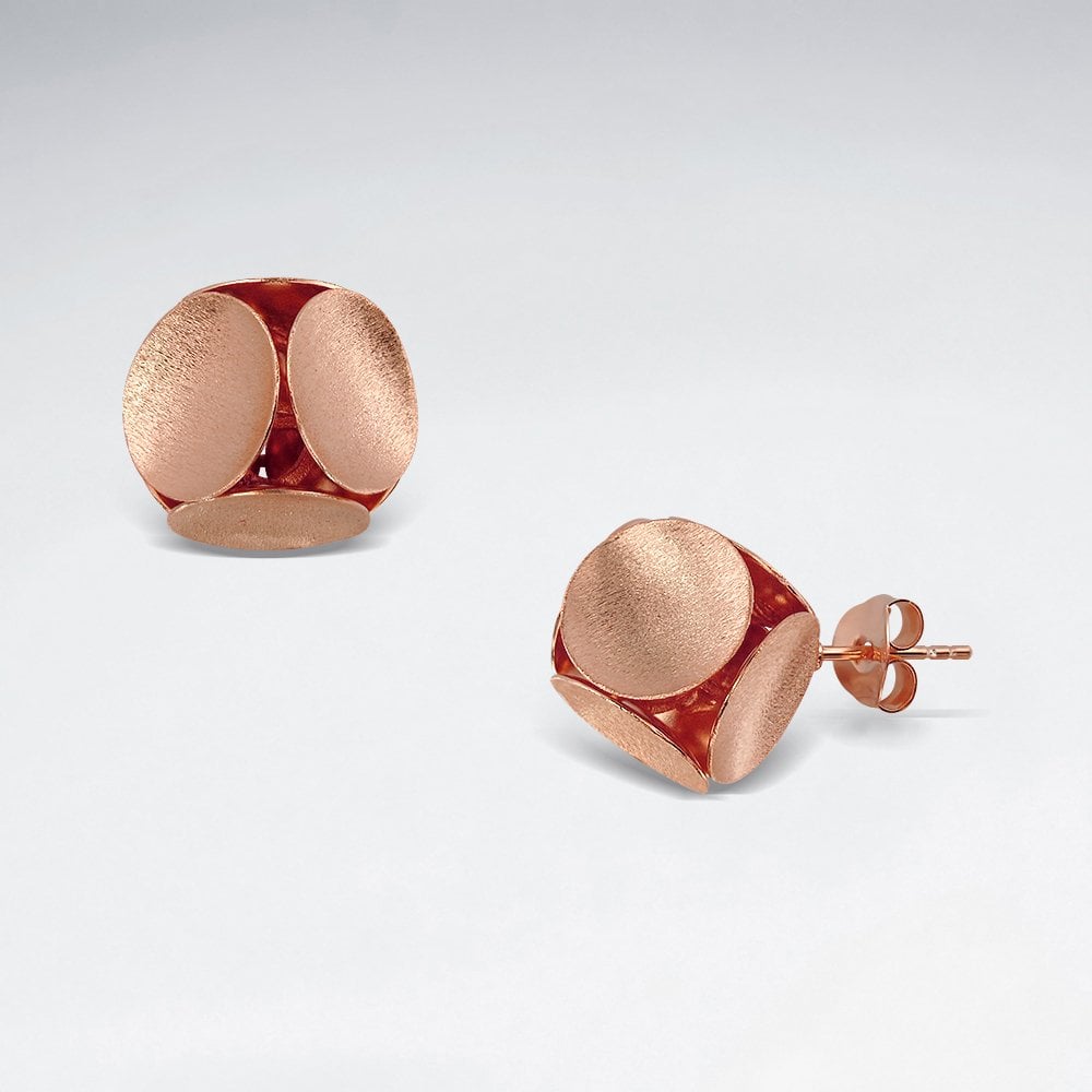 3D Geometric Shape Sterling Silver Stud Earring