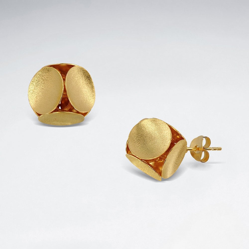 3D Geometric Shape Sterling Silver Stud Earring
