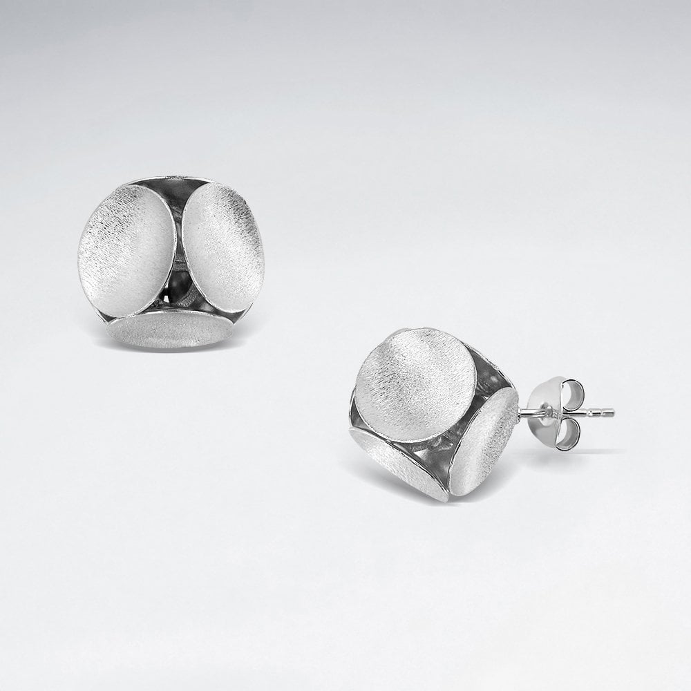 3D Geometric Shape Sterling Silver Stud Earring