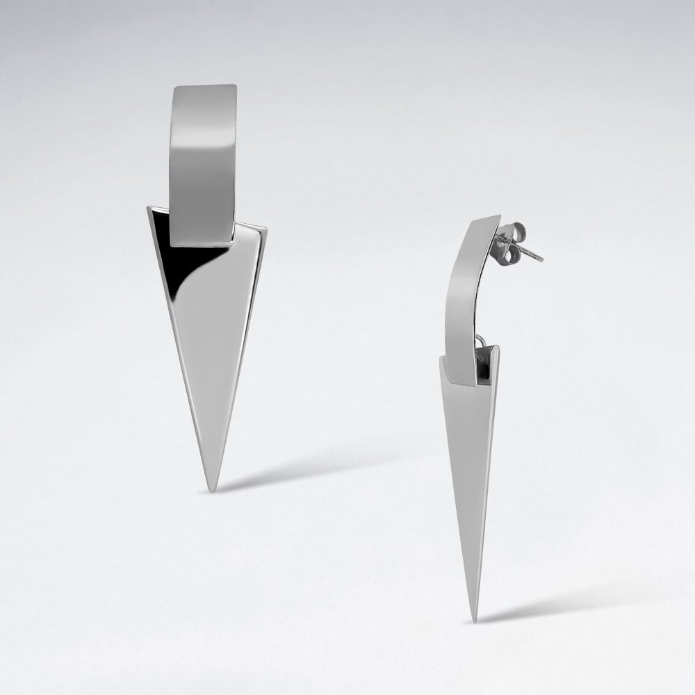 Sterling Silver Statement Geometric Stud Earrings