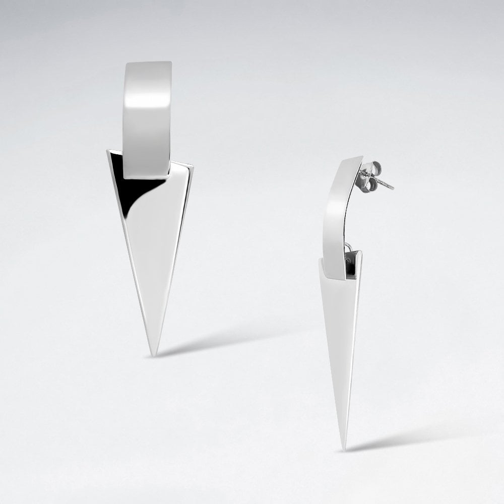 Sterling Silver Statement Geometric Stud Earrings