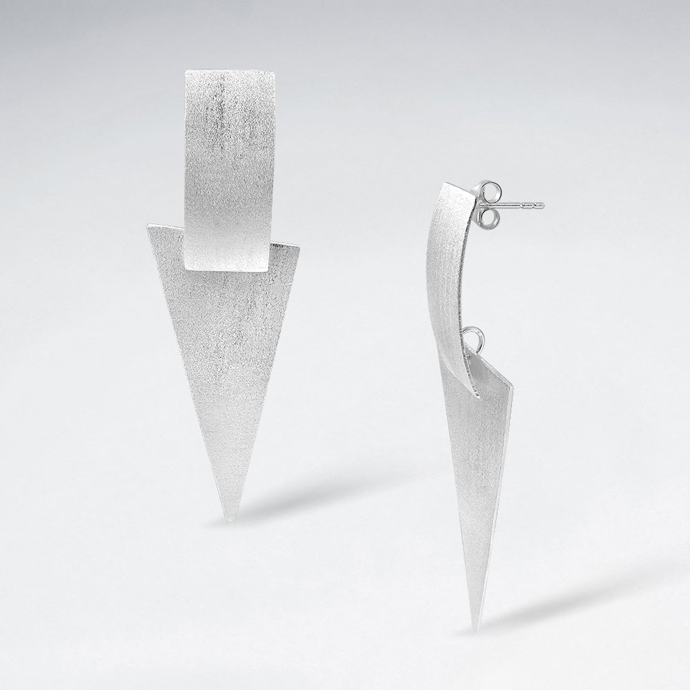 Sterling Silver Statement Geometric Stud Earrings