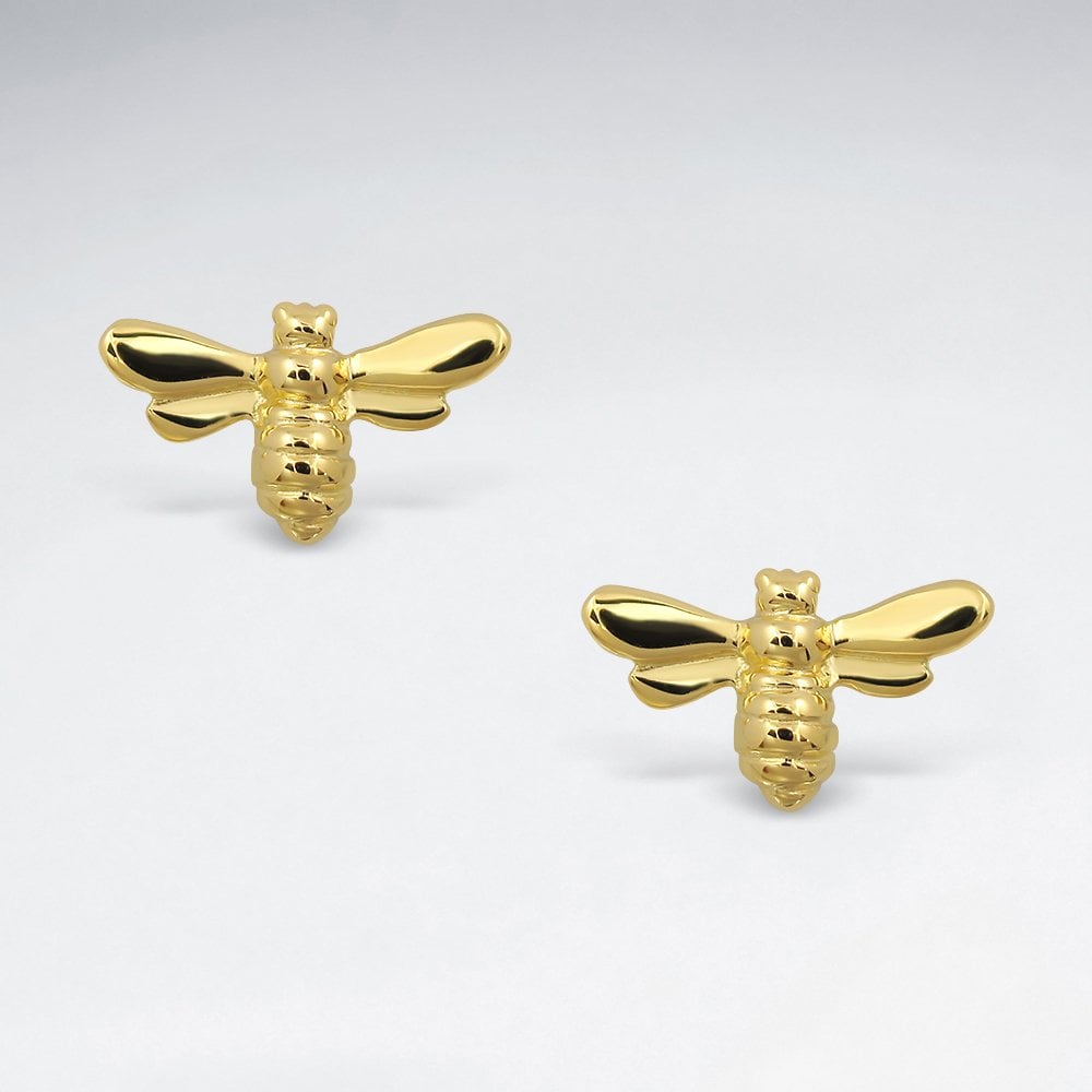 Sterling Silver Bee Stud Earrings