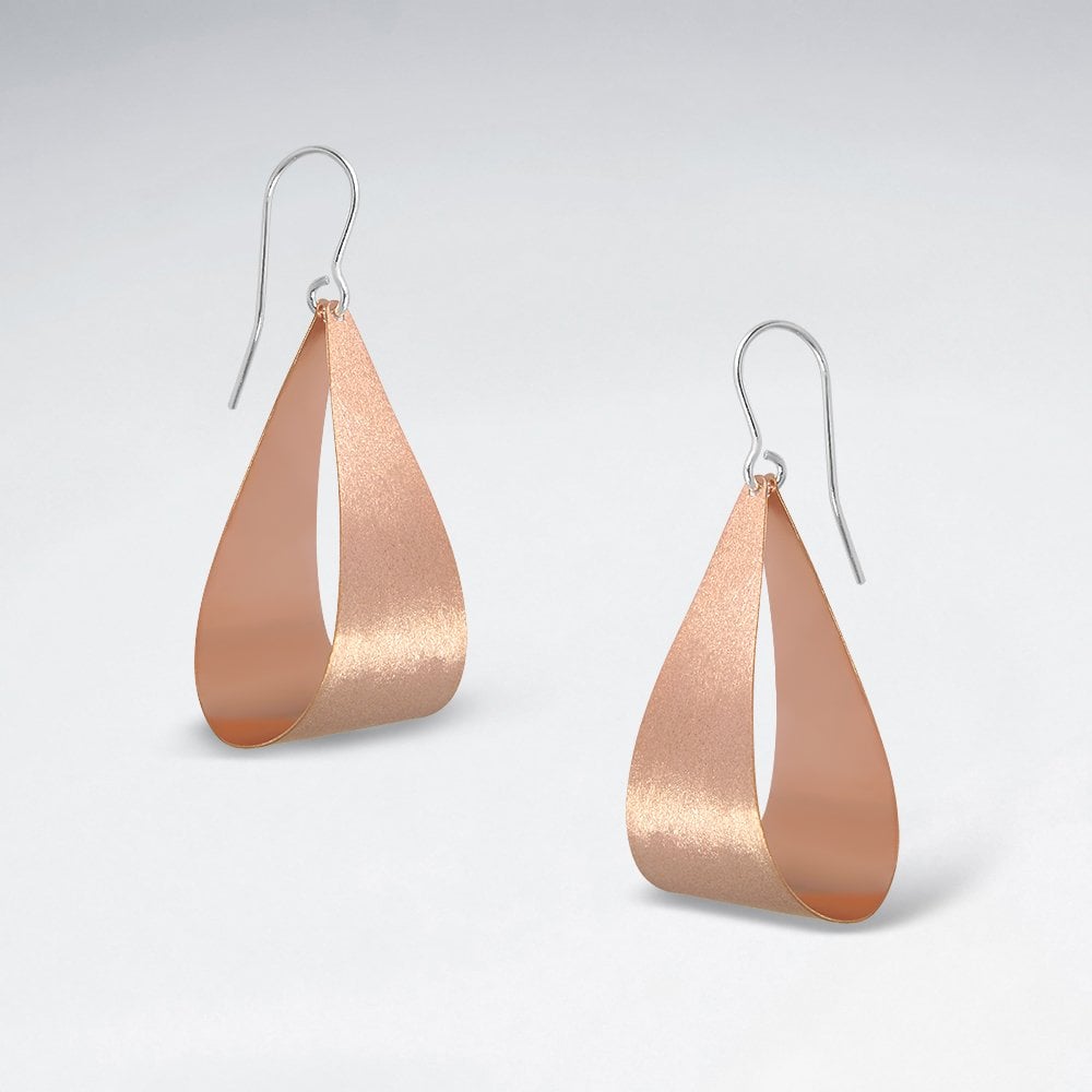 Sterling Silver Freeform U-Ribbon Hook Earrings