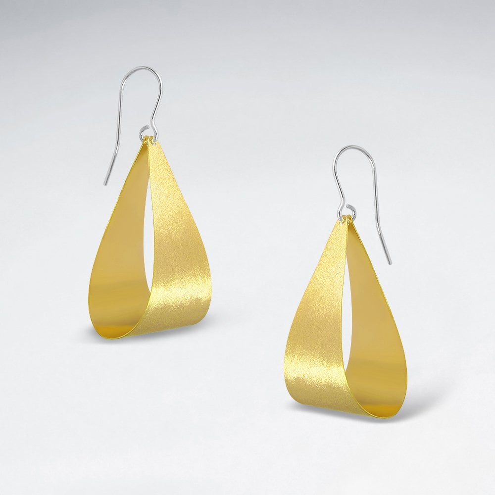 Sterling Silver Freeform U-Ribbon Hook Earrings
