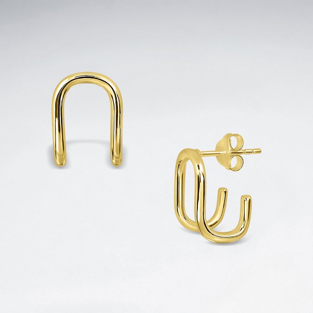 Sterling Silver Line Bar Stud Earrings