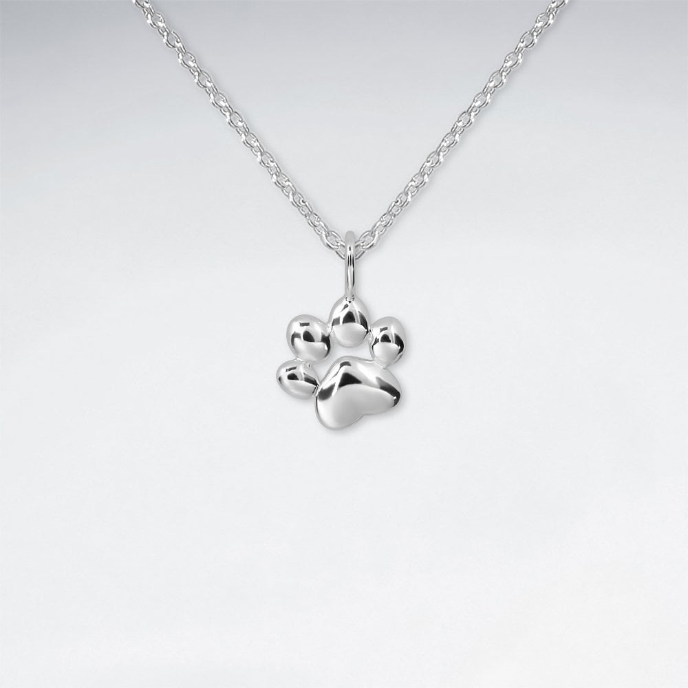 Sterling Silver Dog Paw Pendant