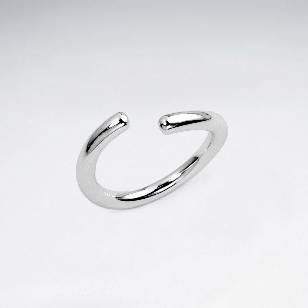 Sterling Silver Freeform Open End Ring