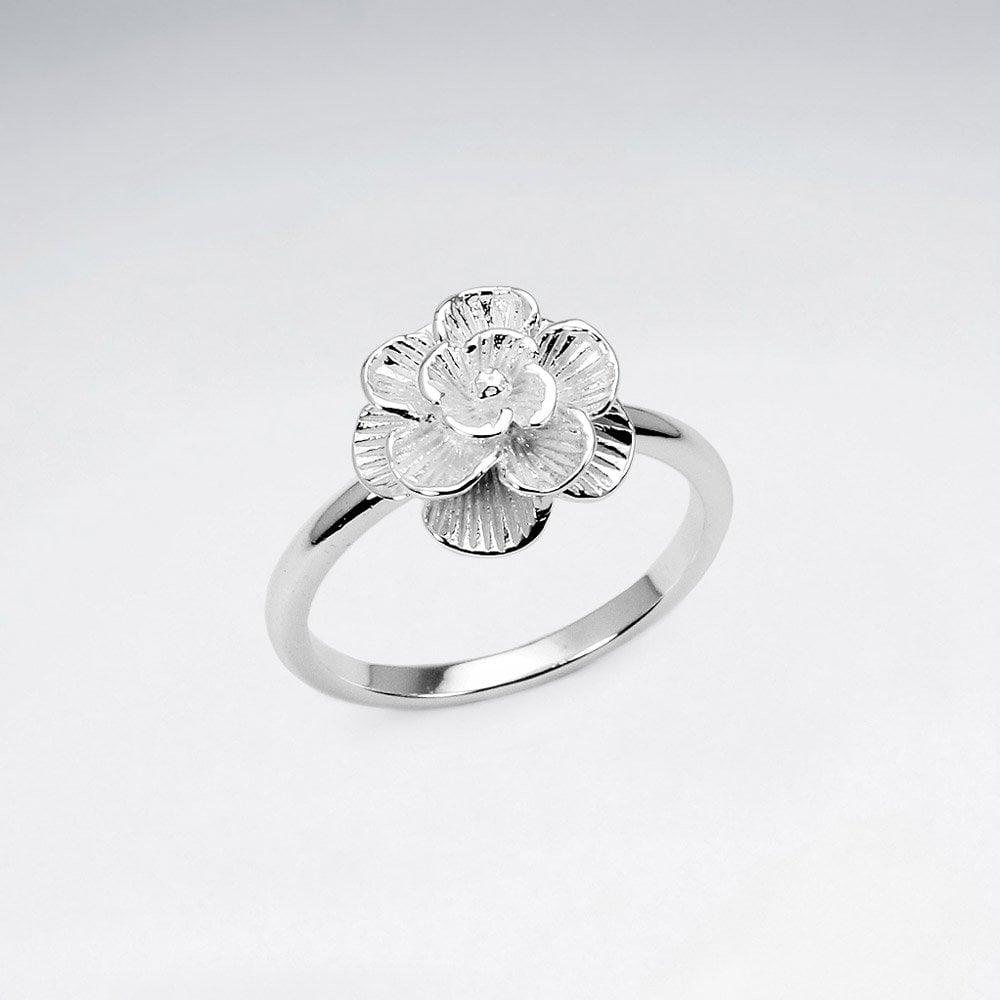 Sterling Silver Rose Blossom Ring
