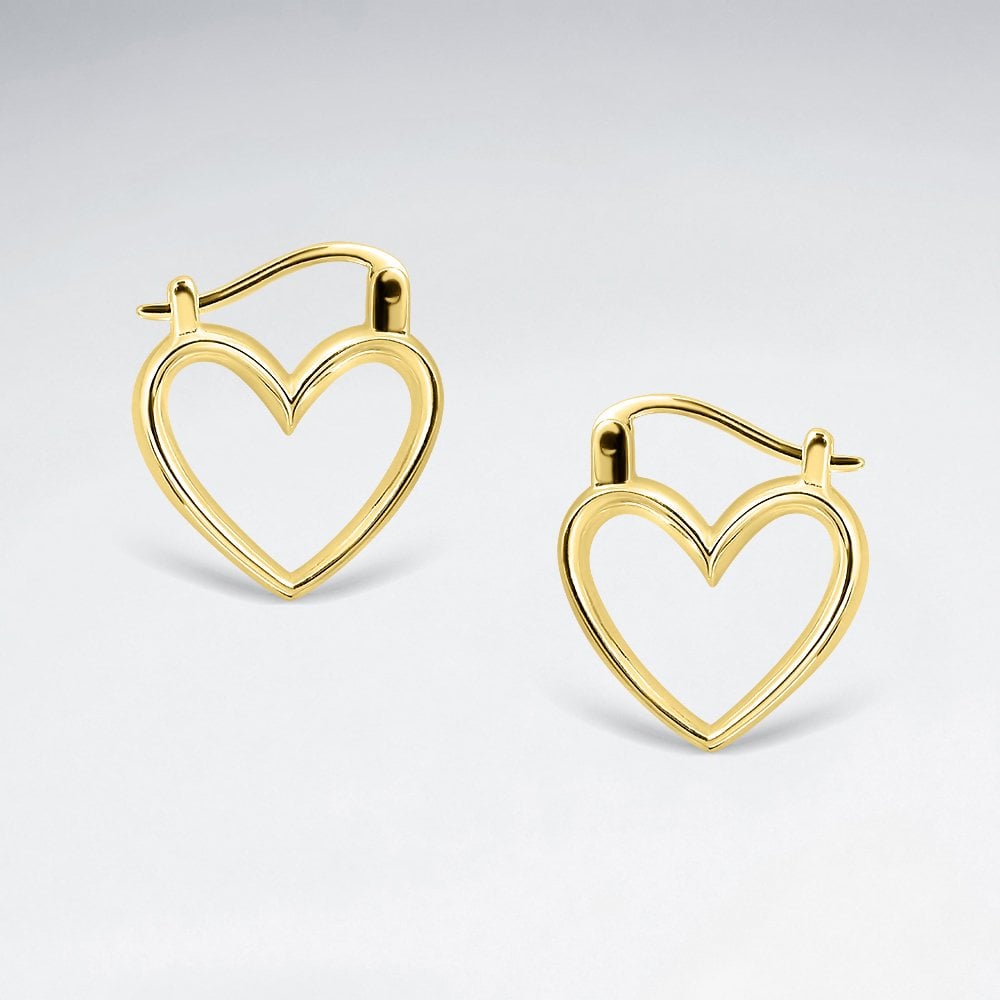 Sterling Silver Open Heart Earrings