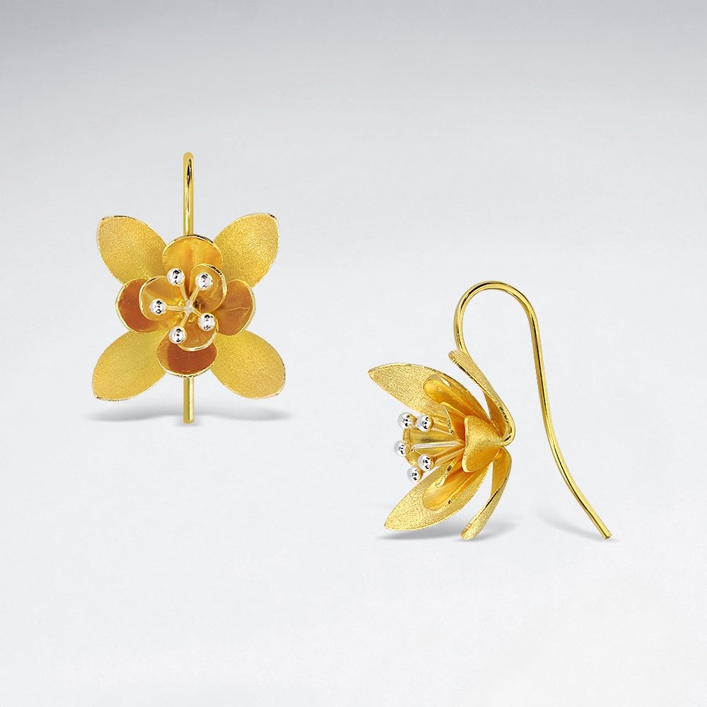 Sterling Silver Blooming 3D Floral Earrings