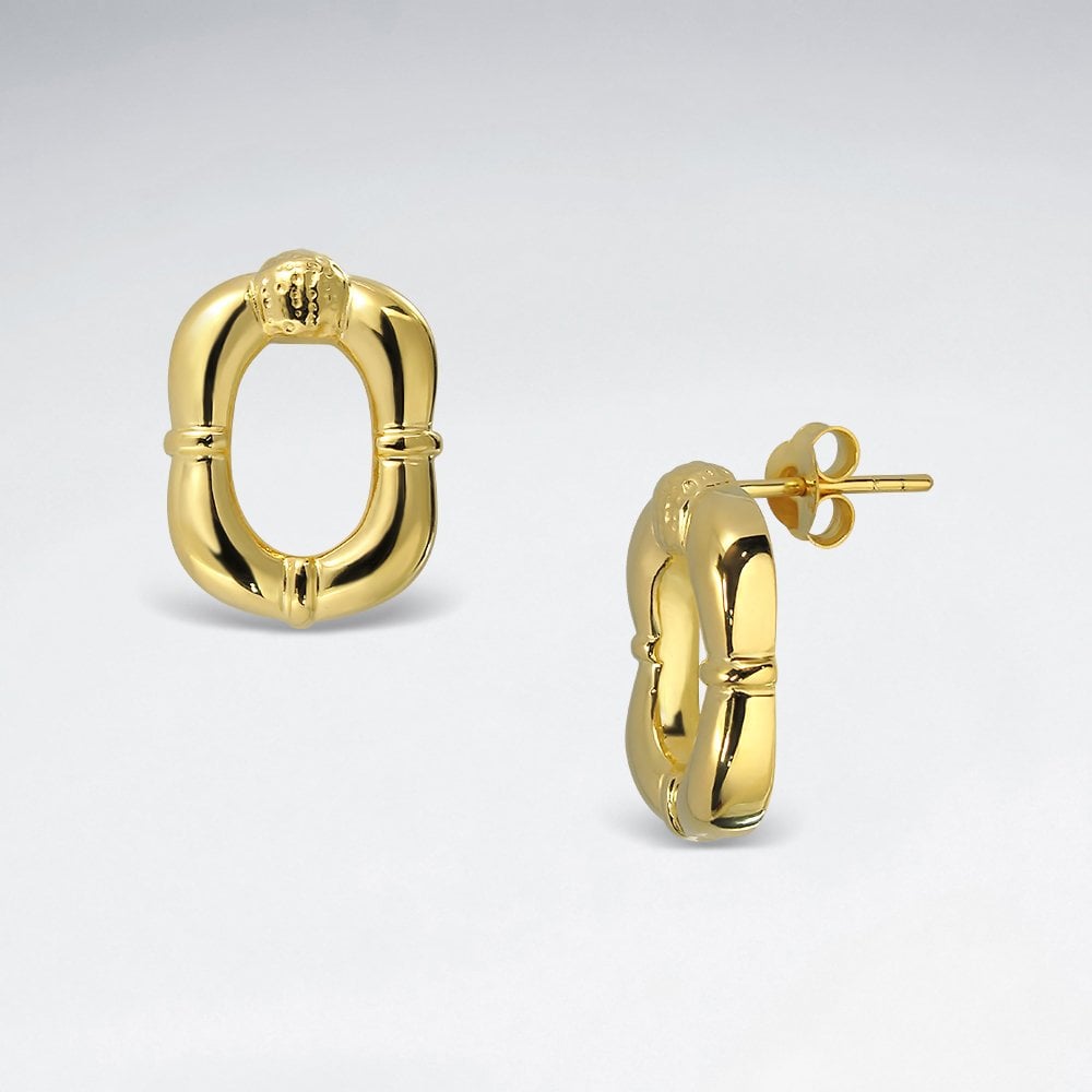 Open Pinched Frame Square Stud Earrings