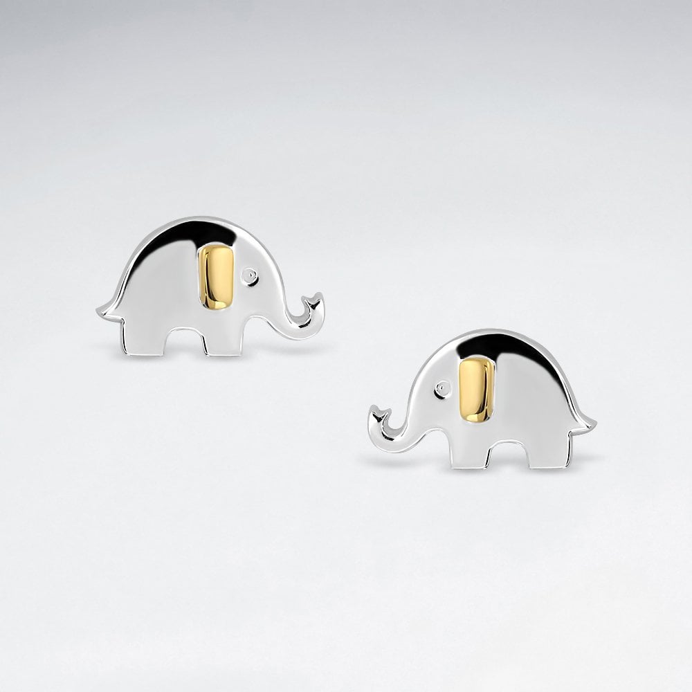 Sterling Silver Elephant Stud Earrings