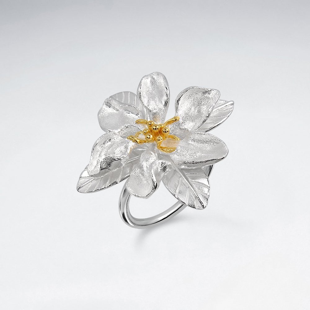 Sterling Silver Flower Blossom Ring