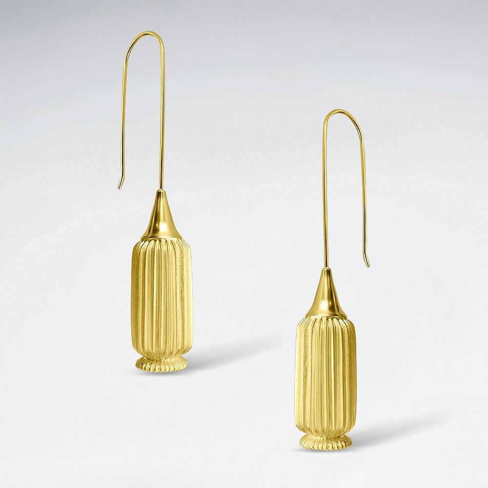 Sterling Silver Art Deco Bell Hook Earrings
