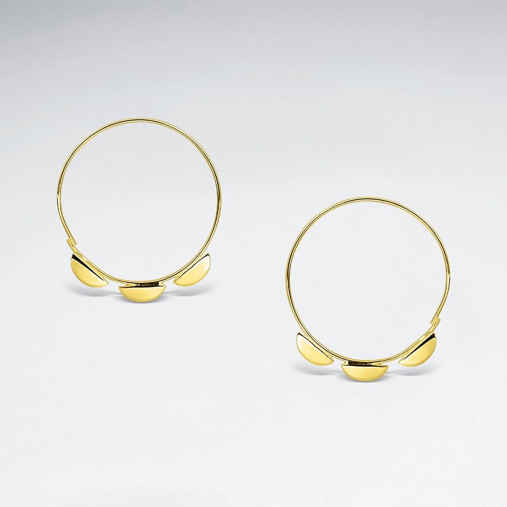 Contemporary Sterling Silver Nodule Hoop Earrings