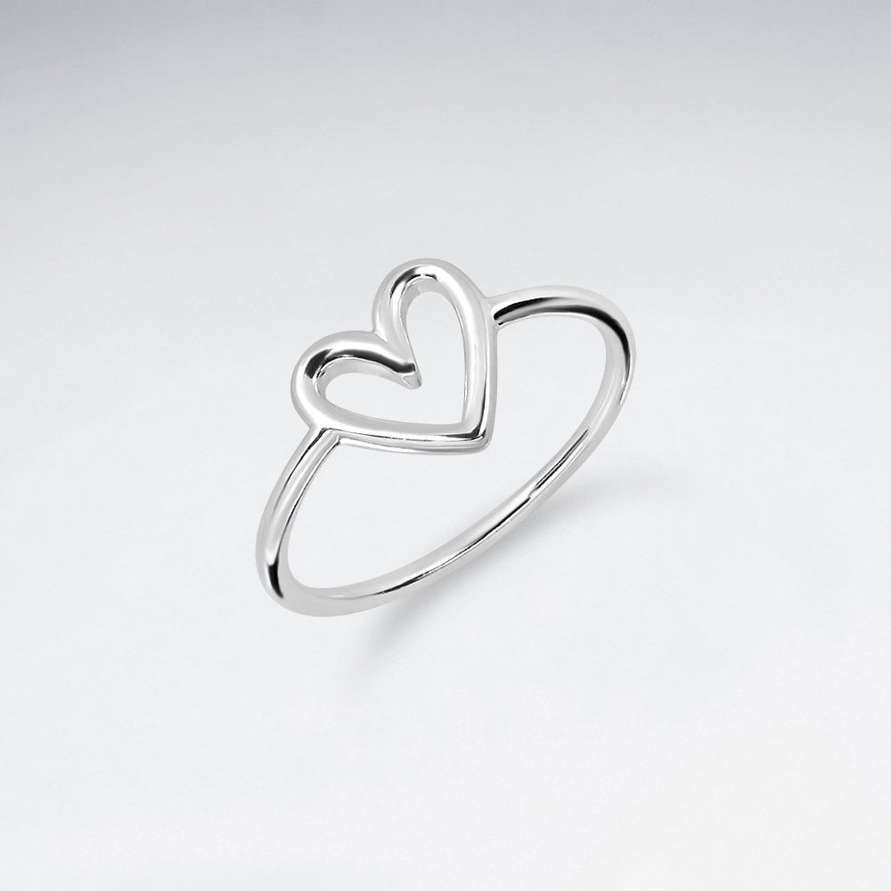 Sterling Silver Open Heart Ring