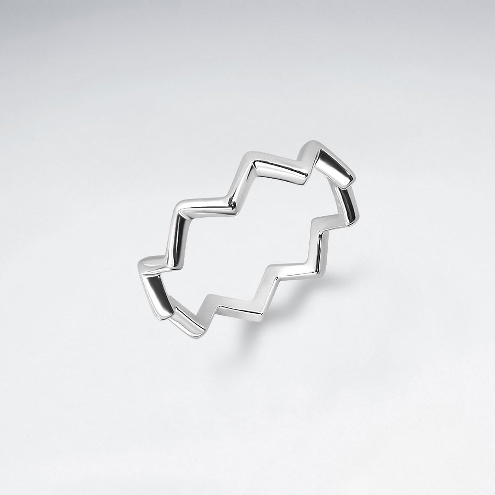 Sterling Silver Slender Zigzag Ring